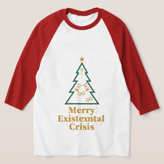 実存主義的危機 クリスマスツリー ラグランTシャツ Tシャツ (レイダウン)