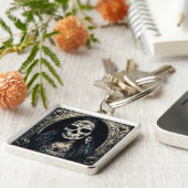 実存性ライトヴィンテージ女性スカル4 キーホルダー (側面)