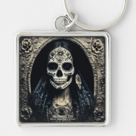 実存性ライトヴィンテージ女性スカル4 キーホルダー