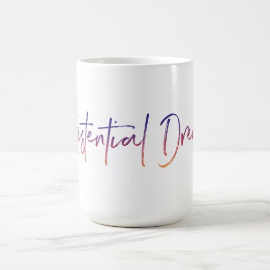 実存恐怖感 – 白マグラフ コーヒーマグカップ (中央)