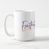 実存恐怖感 – 白マグラフ コーヒーマグカップ (左)