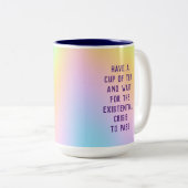 「実存的危機が去るのを待つ」 ツートーンマグカップ (正面右)