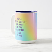 「実存的危機が去るのを待つ」2つのトーン ツートーンマグカップ (正面左)