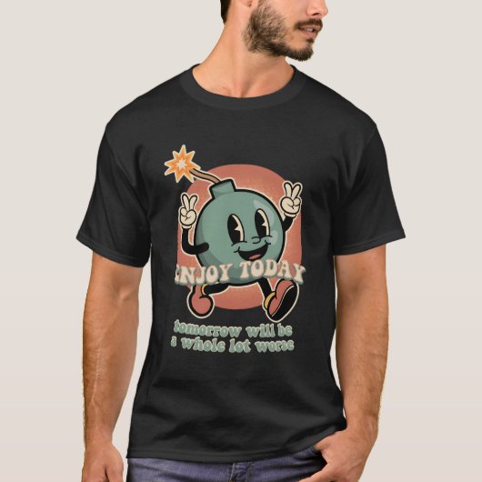 実存的恐怖原爆投石手象皮症 Tシャツ (正面)