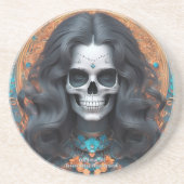 実存的LITEメメントモリフェムスカルラウンド コースター (正面)