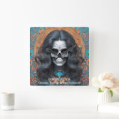 実存的LITEメメントモリフェムスカル スクエア壁時計 (ホーム)