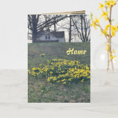 実家, 5" x 7" 折りたたみ式グリーティングカード カード (黄色い花)