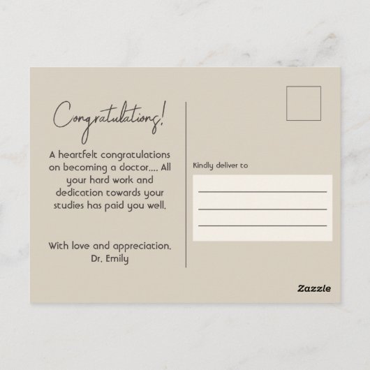 実恋しく思際卒業のミセスおもしろいだ ポストカード (裏面)