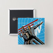 実業家の投げる矢の印 缶バッジ (正面&裏面)