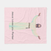 実物大イエズピンク毛布カスタマイズ-it フリースブランケット (正面(横))