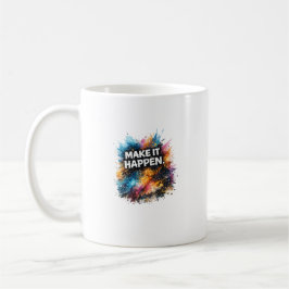 実現せよ モチベーションアブストラクトデザイン コーヒーマグカップ