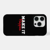 実現せよ - 真っ赤なモチベーショナル・クォートデザイン iPhoneケース (裏面横)