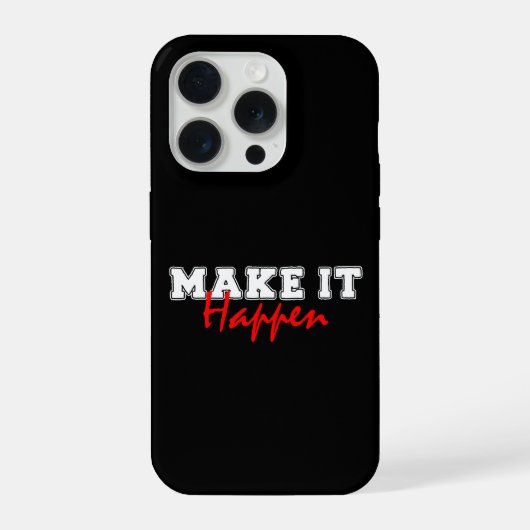 実現せよ - 真っ赤なモチベーショナル・クォートデザイン iPhoneケース (裏面)