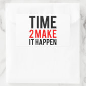 実現までの時間 長方形シール (バッグ)