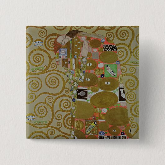 実現、c.1905-09のための勉強(w/c及びpapの金ゴールド 缶バッジ (正面)