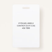 実用シンプルダークブルーQRコードイベントID バッジ (裏面)