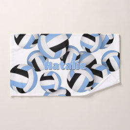 実用的なスポーツのギフトltブルーブラックバレーボールのボール ハンドタオル