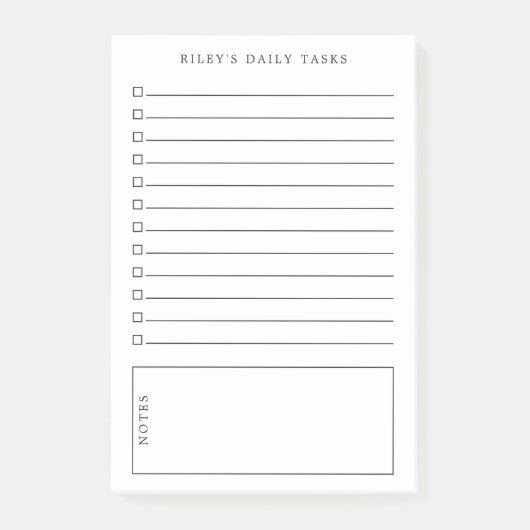 実用的な毎日のタスクとメモの名前の追加 ポストイット (正面)