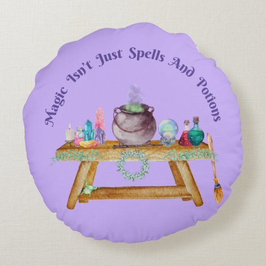 実用的な魔法引用文 – 両面 ラウンドクッション (裏面)