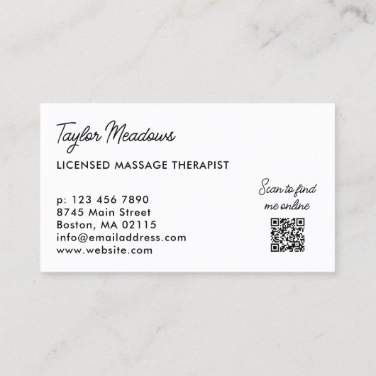 実用的シンプルなQRコード数々のアポイントメント 予約カード (裏面)