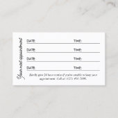 実用的シンプルなQRコード数々のアポイントメント 予約カード (正面)