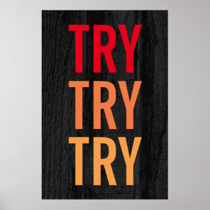 実績を試すやる気を起こさせるGray Wood ポスター