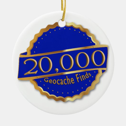 実績GeoCaching賞を20,000件認定 セラミックオーナメント (正面)