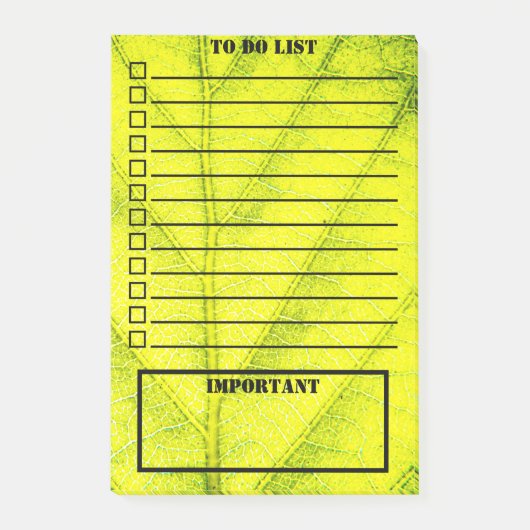 実行に役立つリスト|緑鮮やかの葉|写真 ポストイット (正面)