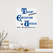 実行のない才能が無駄になる ポスター (キッチン)