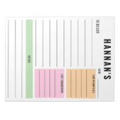 実行カスタムする日パーソナライズされた々のプランナーを一覧表示する ノートパッド (正面)