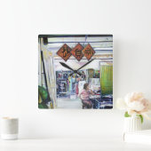 実行 スクエア壁時計 (ホーム)