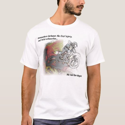 実質のおもしろいの土のバイクのモトクロスのワイシャツ Tシャツ (正面)