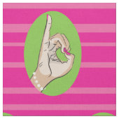 実質のかわいらしいピンクおよび緑の生地 ファブリック (クローズアップ)