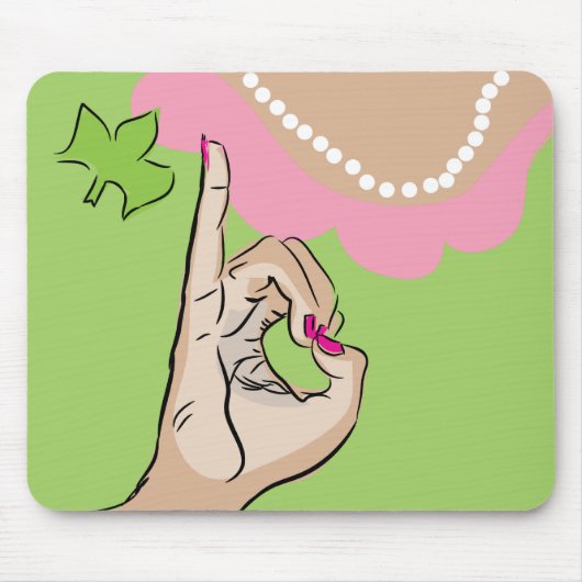 実質のかわいらしい女の子の女子学生クラブのおもしろい マウスパッド (正面)