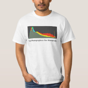 実質のカメラマンの使用ヒストグラム Tシャツ