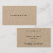 実質のクラフト紙のモダンな最小主義のエレガントな平野 名刺 (正面/裏面)