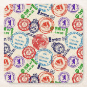実質のスタンプとの質 スクエアペーパーコースター (正面)