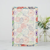 実質のスタンプとの質 便箋 (スタンド正面)