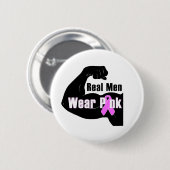 実質のメンズウェアのピンクの乳癌ボタン 缶バッジ (正面&裏面)
