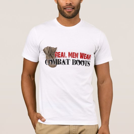 実質のメンズウェアの戦闘用ブーツ Tシャツ (正面)