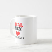 実質の人のハート(愛)の子猫猫 コーヒーマグカップ (正面左)