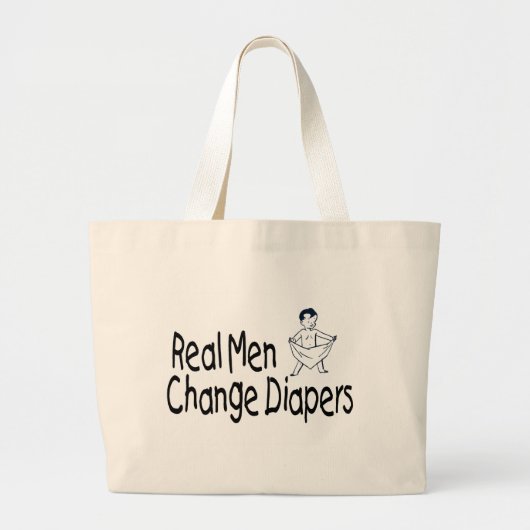 実質の人の変更のおむつ ラージトートバッグ (正面)