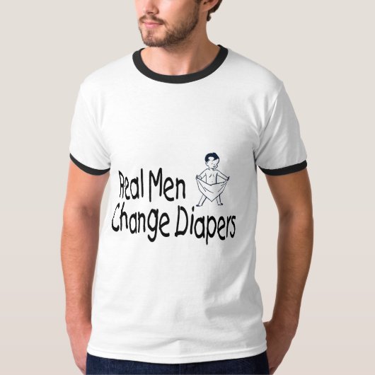 実質の人の変更のおむつ Tシャツ (正面)