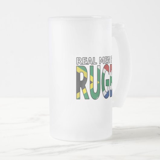 実質の人の演劇のラグビー南アフリカ共和国 フロストグラスビールジョッキ (正面右)