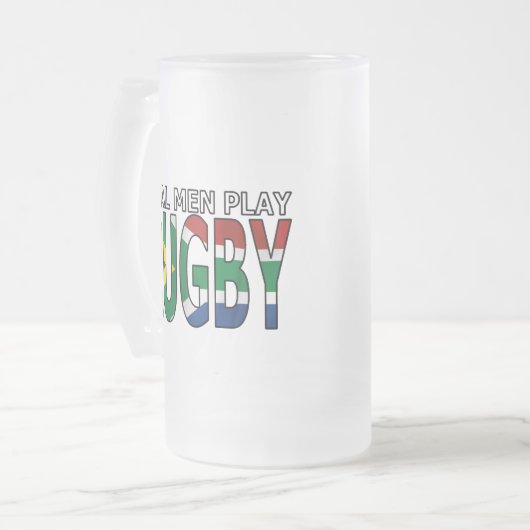 実質の人の演劇のラグビー南アフリカ共和国 フロストグラスビールジョッキ (正面左)