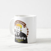 実質の人の飲み物COVFEFE! 切札のミームのコーヒーパロディ コーヒーマグカップ (正面左)