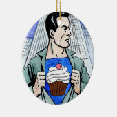 実質の人はカップケーキのオーナメントのバージョン2食べます セラミックオーナメント (右)