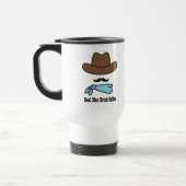 実質の人はコーヒーを飲み、口ひげを持っています トラベルマグ (左)