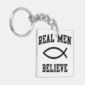 実質の人は信じます キーホルダー (正面左)