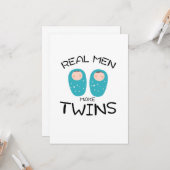 実質の人は双生児に新しいパパの父の日の双生児をパパします カード (正面/裏面インサイチュ)